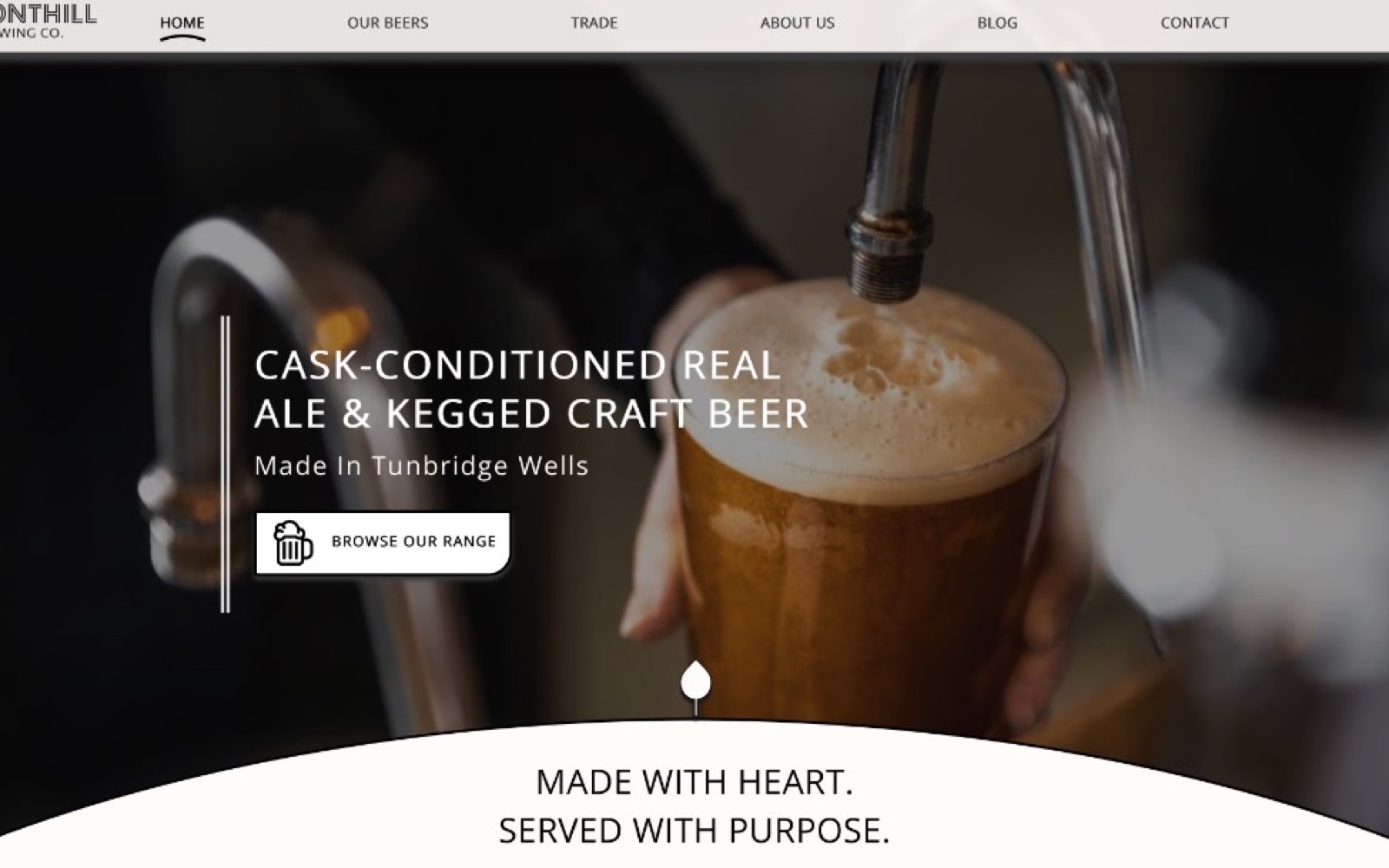 Case study: Fonthill Brewing Co website homepage